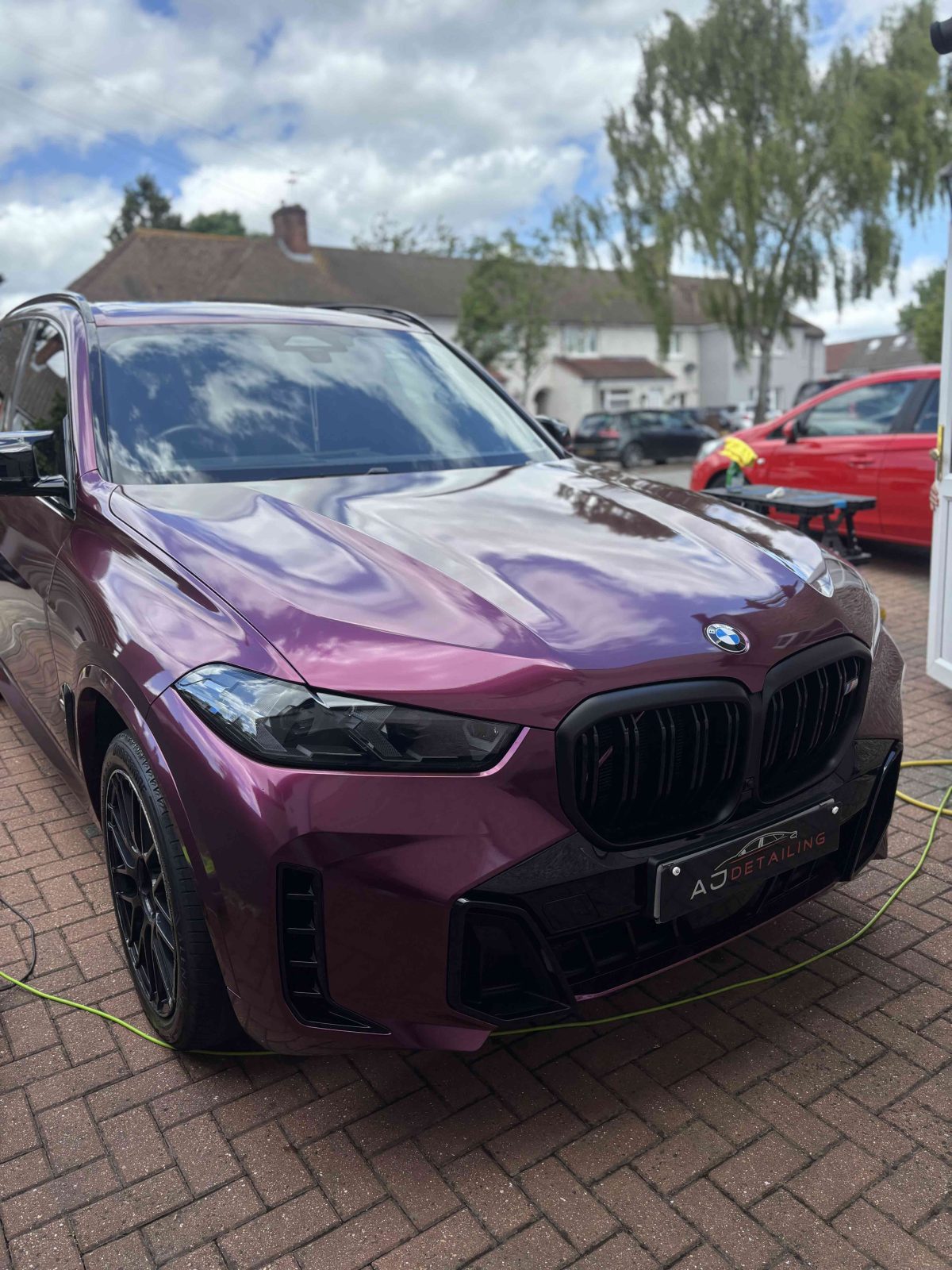 BMW purple exterior clean detailing midnight lamps AJ Detailing